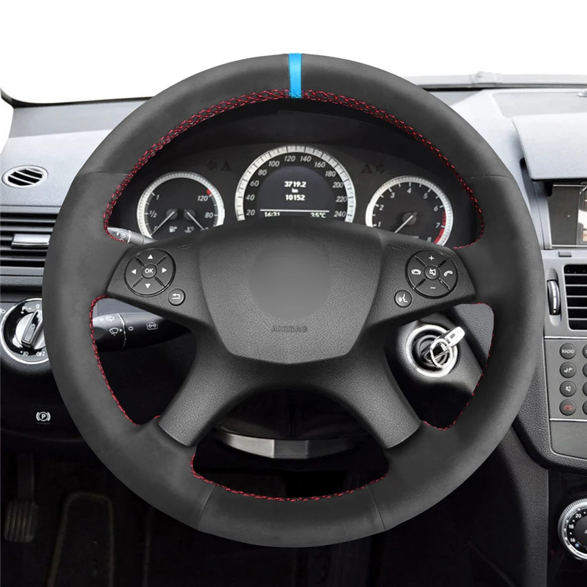 Чехол на руль MEWANT из черной замши для Mercedes Benz W204 C Class 2007 2010 C280 C230 C180 C260 C200 C300
