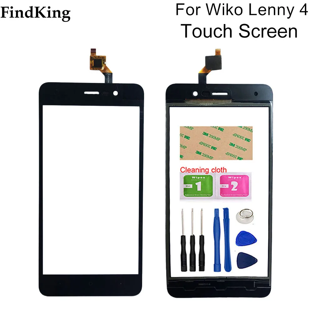 Мобильный телефон с сенсорным Стекло Панель кожаный чехол-бумажник для Wiko Lenny 4