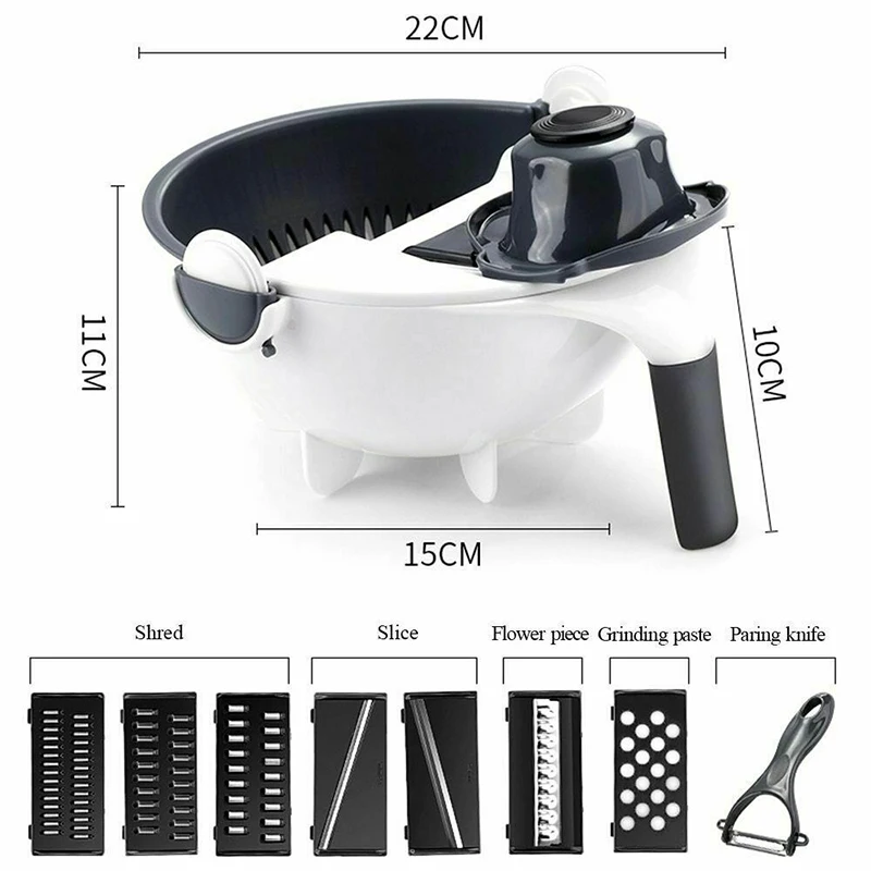 

'The Best' Magic Rotate Vegetable Cutter Slicer Chopper Portable Grater Kitchen Tool 889