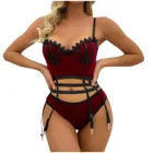 Комплект женского нижнего белья из бюстгальтера пуш-ап с поясом с подвязками