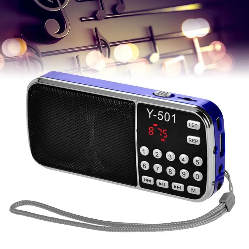 Y-501 FM-радио Цифровая Поддержка TF-карты USB AUX портативный светодиодный фонарик