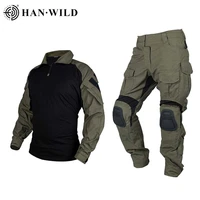 tactical uniforms men rip stop camouflage military clothing sets airsoft paintball combat security suits hunt suits with pads