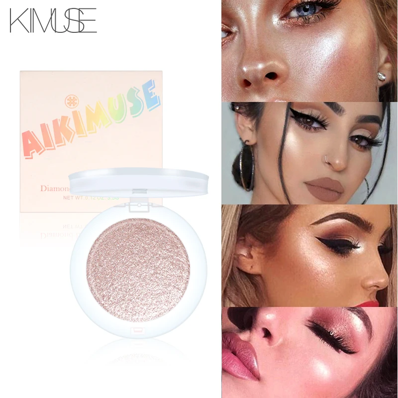 KIMUSE Illuminator, светящийся Хайлайтер для лица, контур, золотой, стойкий, Осветляющий, бронзер, макияж, мерцающая пудра, хайлайтер, палитра