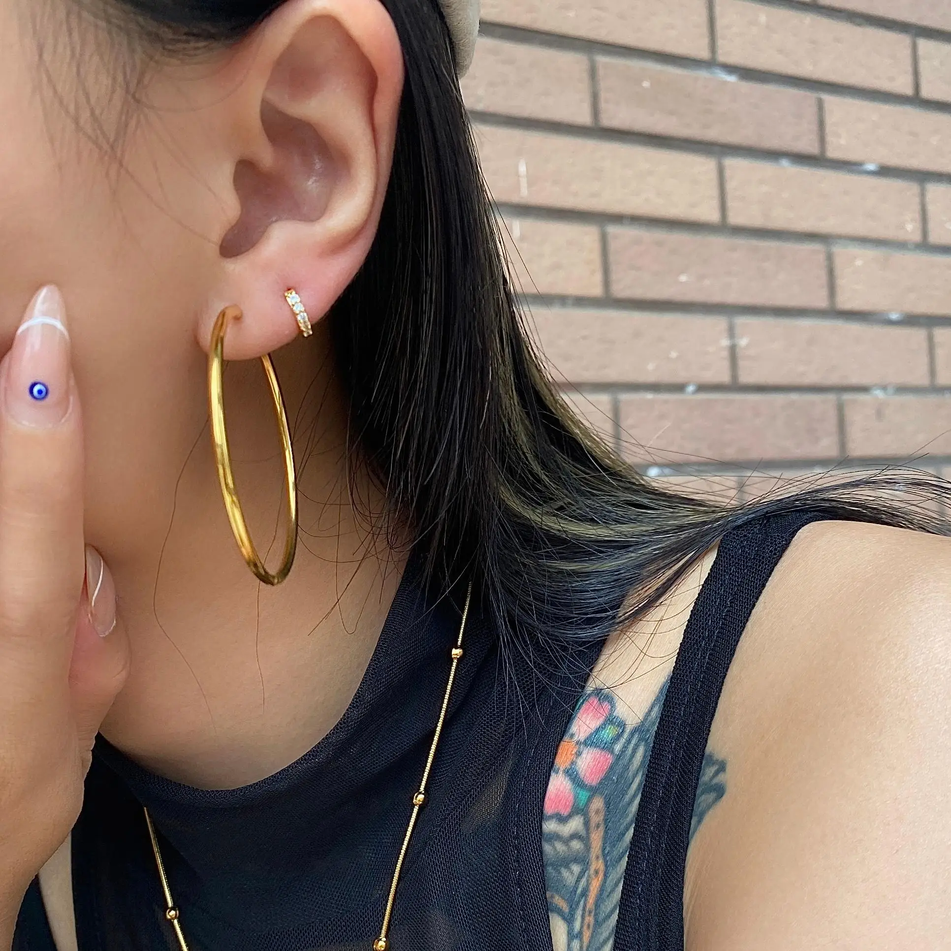 

New Hoop Korean Fashion Stainless Steel African Big Hoop Fashion Chunky Earrings Popular Brands For Women For Party