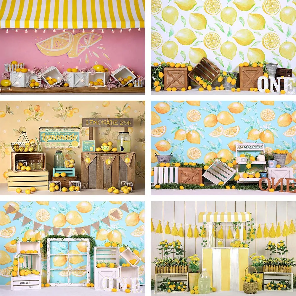 

Mehofond Photography Background Summer Lemonade Lemon Girl Boy Children Baby Shower Birthday Party Decor Backdrop Photo Studio
