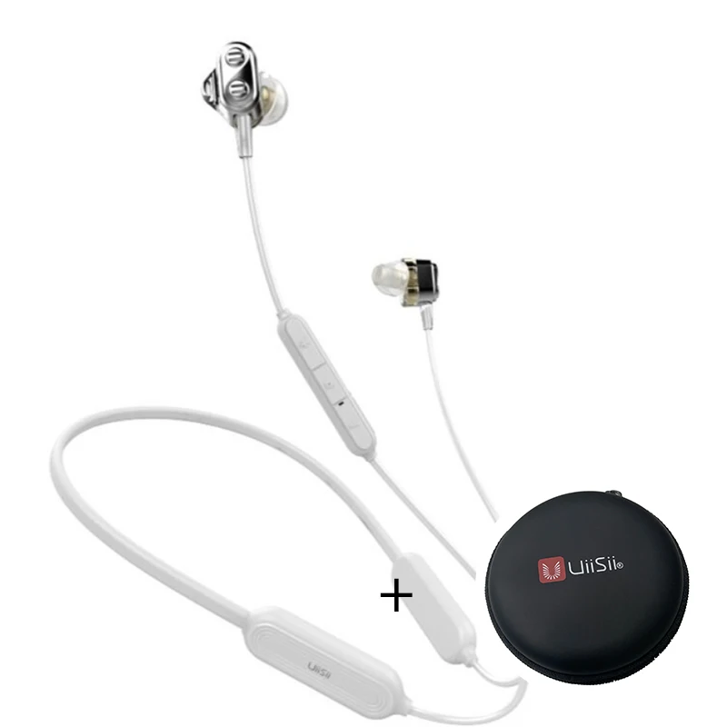 UiiSii BN90 Спортивная Беговая Беспроводная Bluetooth гарнитура HIFI гибридная технология IPX5 Водонепроницаемая CSR BT4.1 гарнитура для Android ios - Цвет: BN90 White And Box