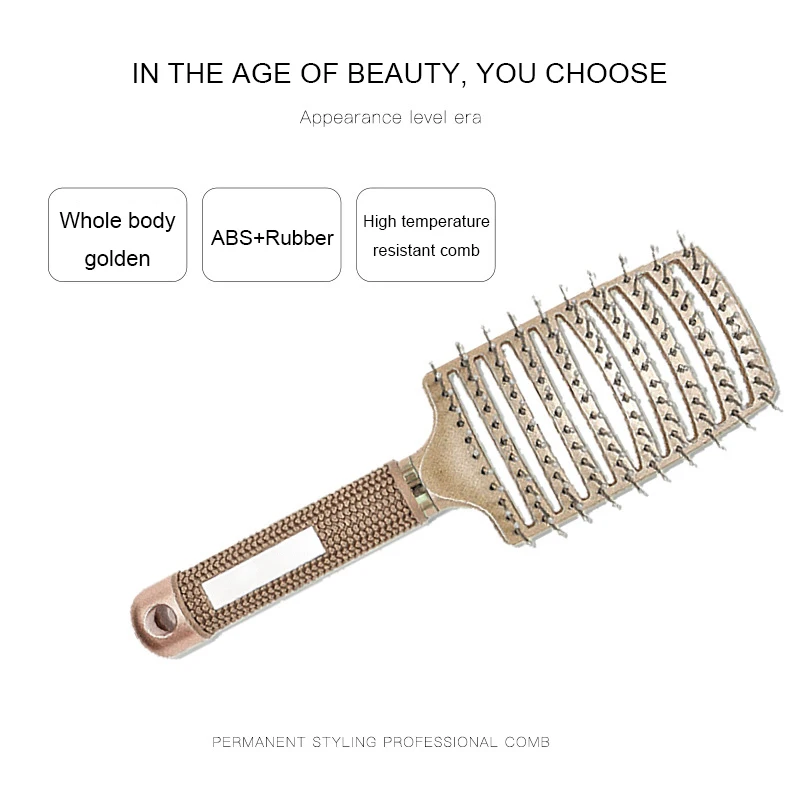 

New Shunfa Hairdressing Comb Men's And Women's Styling Air Cushion Massage Aluminum Tube Big Curved Comb Style Set