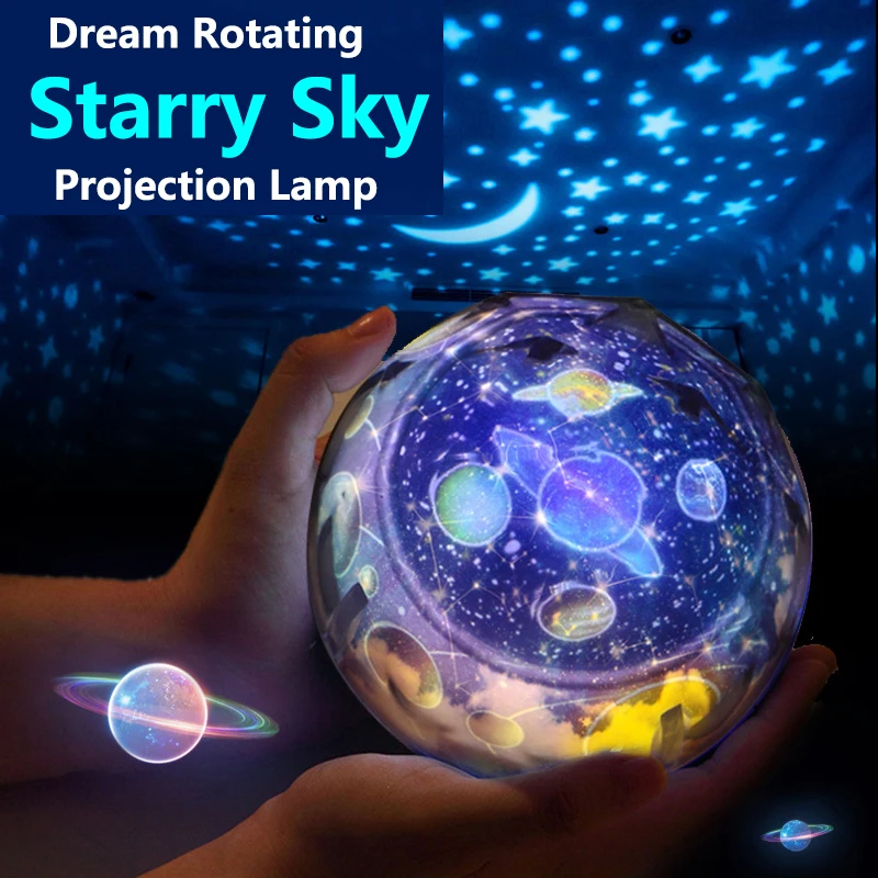 Светодиодный со звездным небом ночным пейзажем светильник Planet с изображением