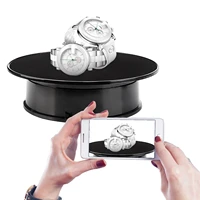 fashion display stand aaa battery powered 360 turntable rotating table led light for jewelry watch phone display stand holder