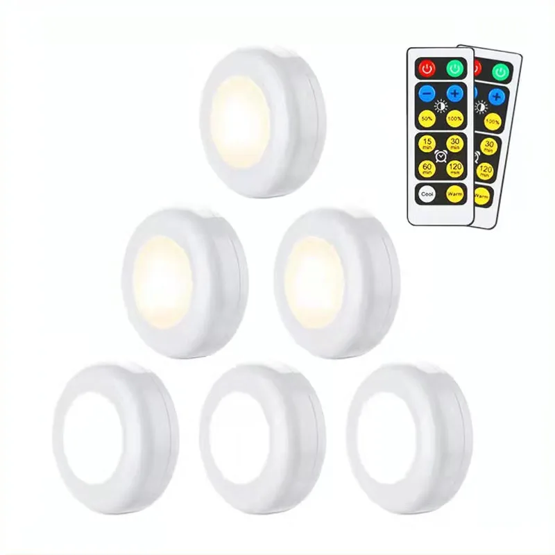 

Led Cabinet Light White+Warm light Color Remote Control Wireless Dimmable LED Night Lamps Battery Light for Closet Kitchen Stair