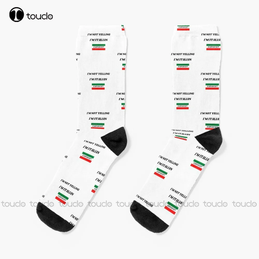 

New Im Not Yelling Im Italian - Capisce Socks Womens Boot Socks Personalized Custom Unisex Adult Socks Popularity Holiday Gifts