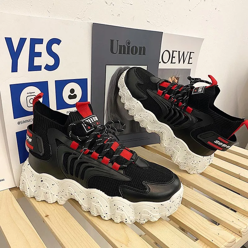 

2021 new Korean version of casual heightening knitted socks shoes sports shoes running shoes casual shoes fashion men's shoes