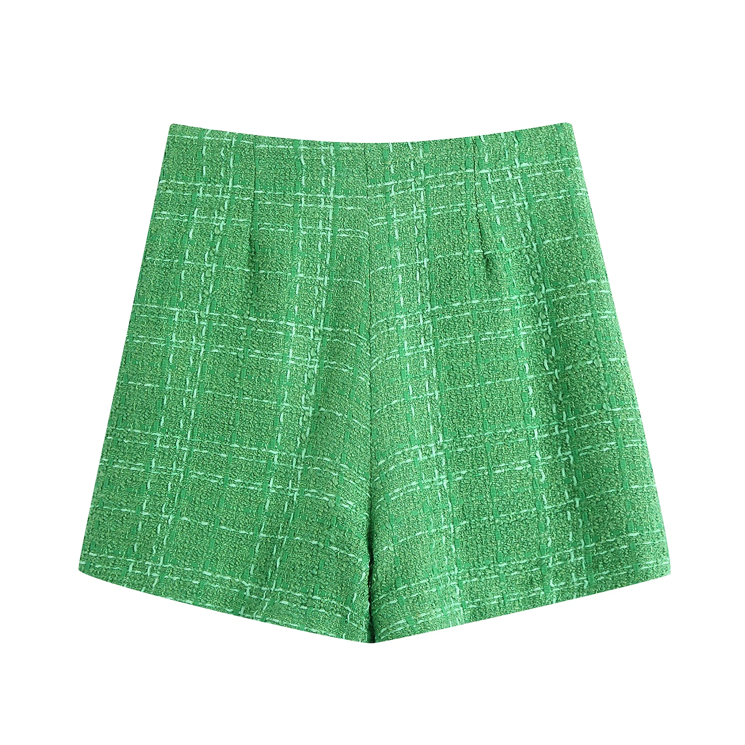 

2021 ZA spring and autumn new women's two-piece texture casual apple green suit jacket shorts suit long-sleeved women's jacket