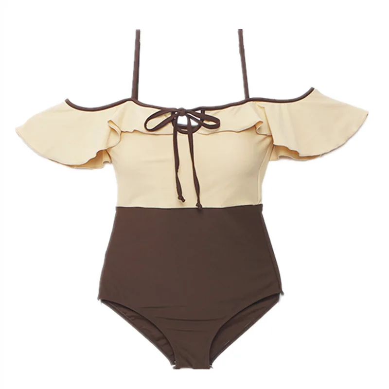 Новинка 2021 женский слитный купальный костюм однотонный с открытой спиной