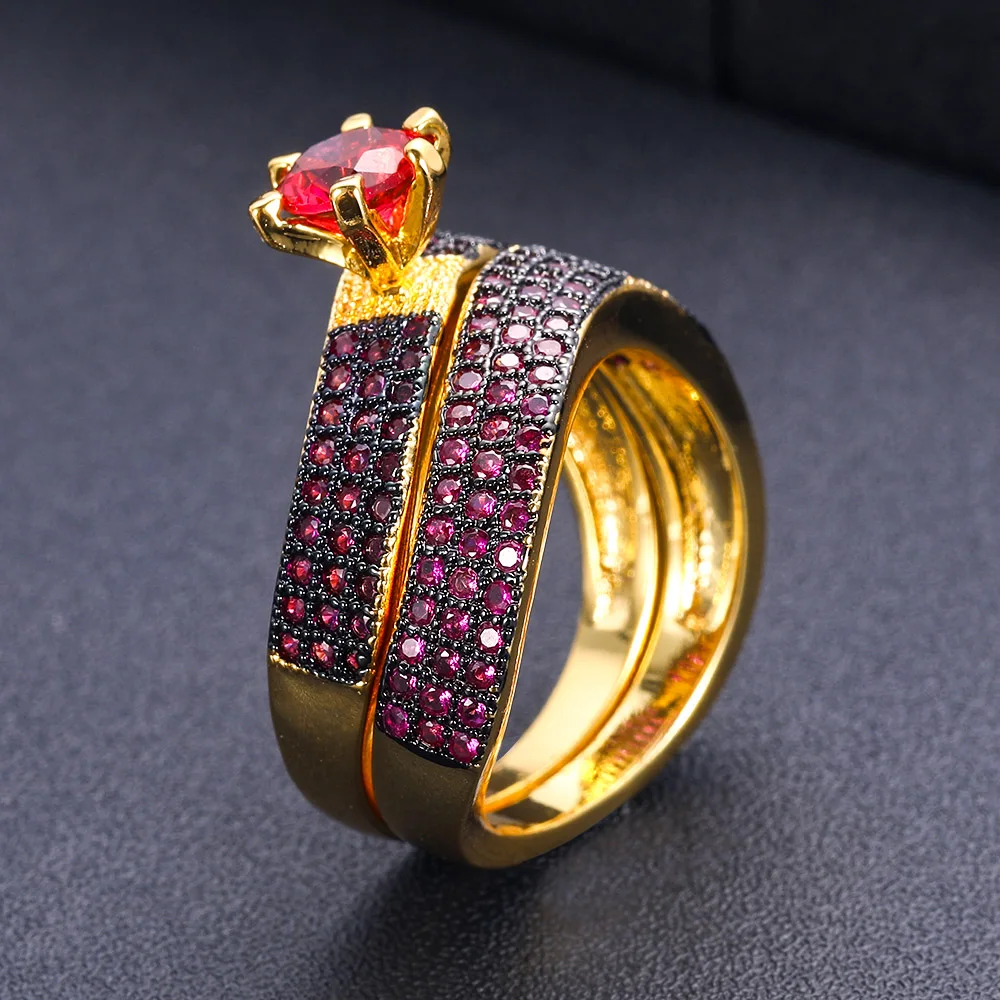 Accking роскошные 2 шт большой камень Африканский Дубай широкий полный зубец CZ