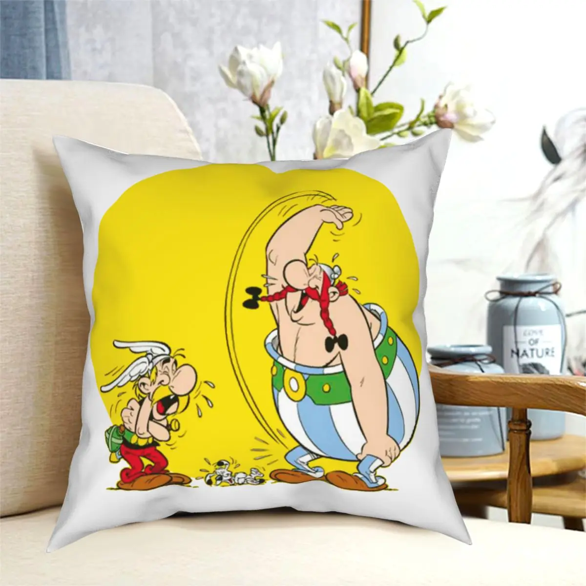 Подушка для дома Asterix и Obelix декоративная с рисунком двусторонним гостиной | Дом