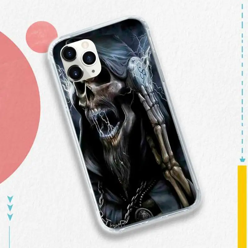 

Grim Reaper Skull Skeleton Phone Case for iPhone 11 12 pro XS MAX 8 7 6 6S Plus X 5S SE 2020 XR