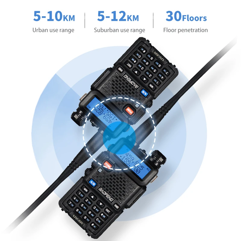 Baofeng UV-5R Walkie Talkie Dual Band VHF/UHF Two Way Radio Hunting Ham CB Radio Long Range 10KM UV5R FM Transceiver 5/6PC Radio