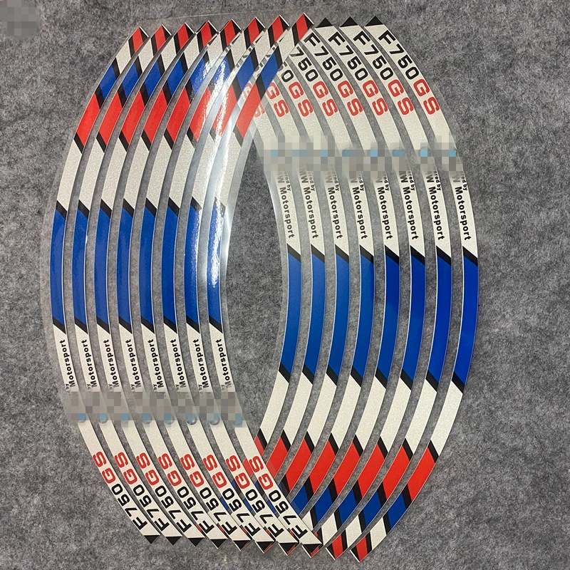 

16 Pcs Strips Motorcycle Wheel Sticker Reflective Decals Rim Tape Bike Motobike Decal 17'/18' For BMW F750GS