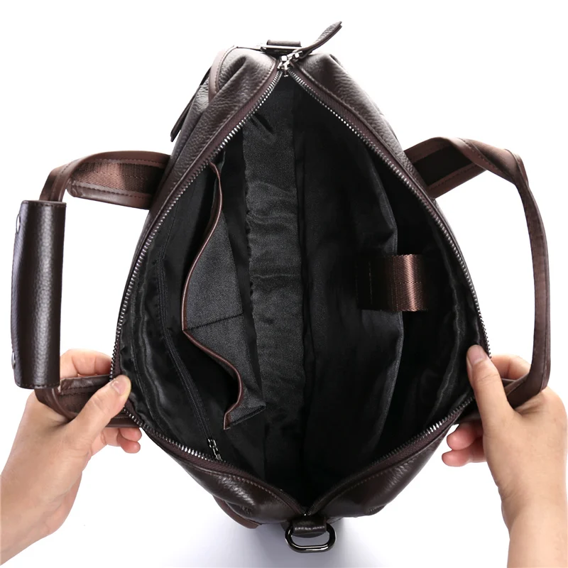 Мужской деловой портфель из натуральной кожи с отделением для документов M200905 |