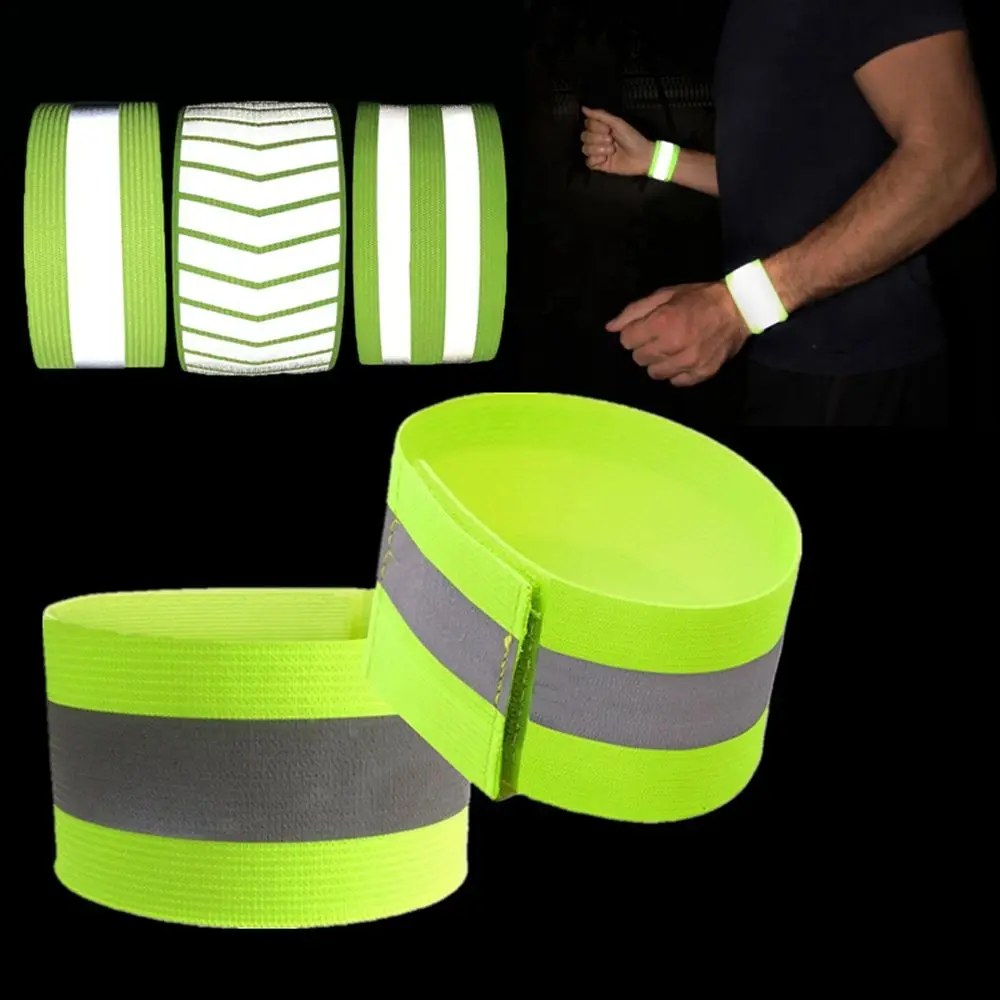Running Fishing Cycling Reflective Strips Warning Wristband Safety Armband Bicycle Bind Pants Hand Leg Strap Tape | Спорт и