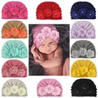 Тюрбан для новорожденных мальчиков и девочек, трикотажный тюрбан с бусинами, повязка на голову, 2021 комплектов шапочек, 30 # шапка головной убор