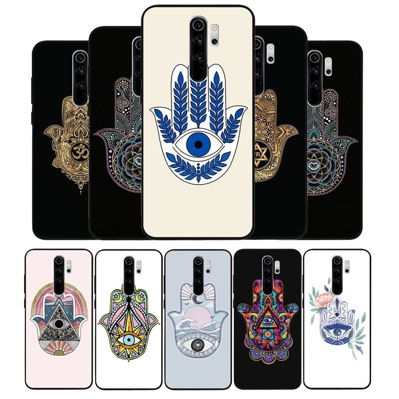 Hamsa рука Фатимы Черный силиконовый чехол для телефона Redmi note 9 8 7 Pro S 8T 7A | Мобильные