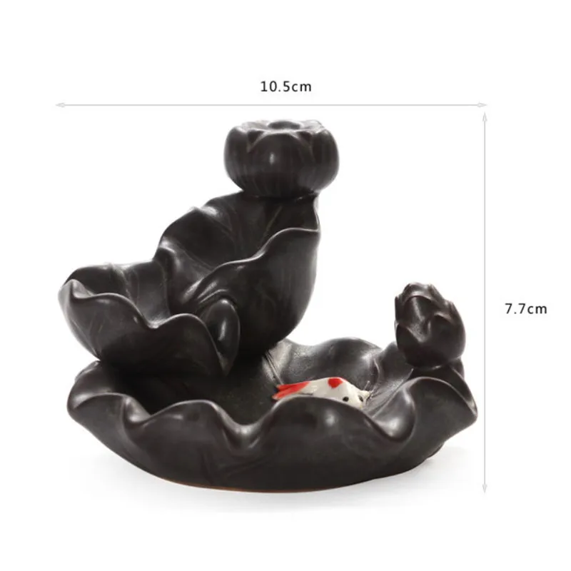 Керамическая горелка для благовоний в виде горного лотоса с обратным потоком