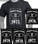 Хлопковая Повседневная мужская футболка, топы с круглым вырезом, 1975, 1976, 1977, 1978, 1979, футболка, одежда, футболки для подарка на день рождения и вечевечерние