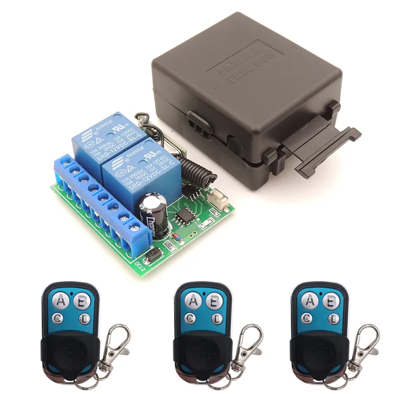 1RC 3B 12V 10A 2CH rf релейный Приемник 433MHz Универсальная беспроводная открывалка с дистанционным управлением для электрических штор/ворот/гаража/дверей - Color: 1RC 3B
