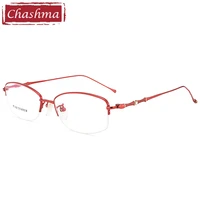 oval titanium frame prescription eyeglasses light classic design women graduation lenses red optical spectacle