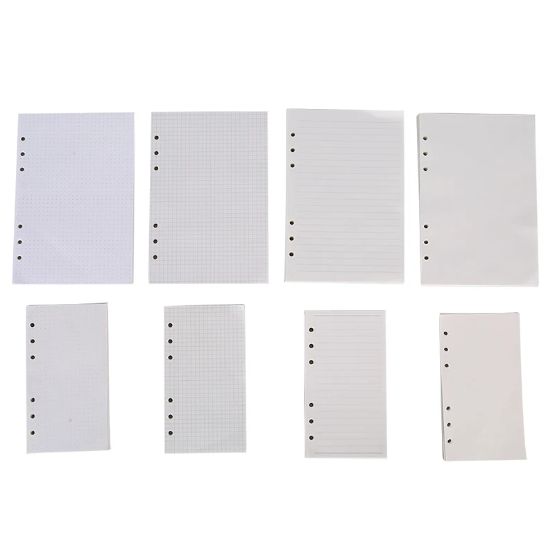 

Classic 6 Holes Binder Loose Leaf Notebook A5 A6 Refilling Spiral Binder Planner Inner Page Inside Paper Line Grid Dots Blank