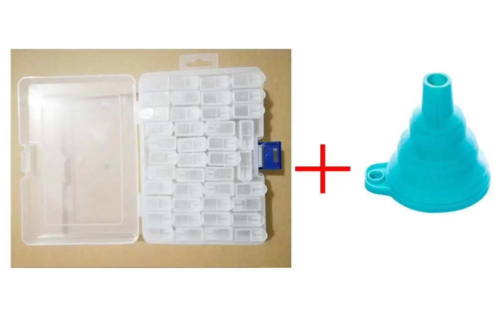 42Girds-Funnel 5D DIY алмазная живопись аксессуары контейнер для бисера Алмазная вышивка Стразы хранения Ящики наборы Чехол Органайзер подарок - Цвет: 42Girds-Funnel