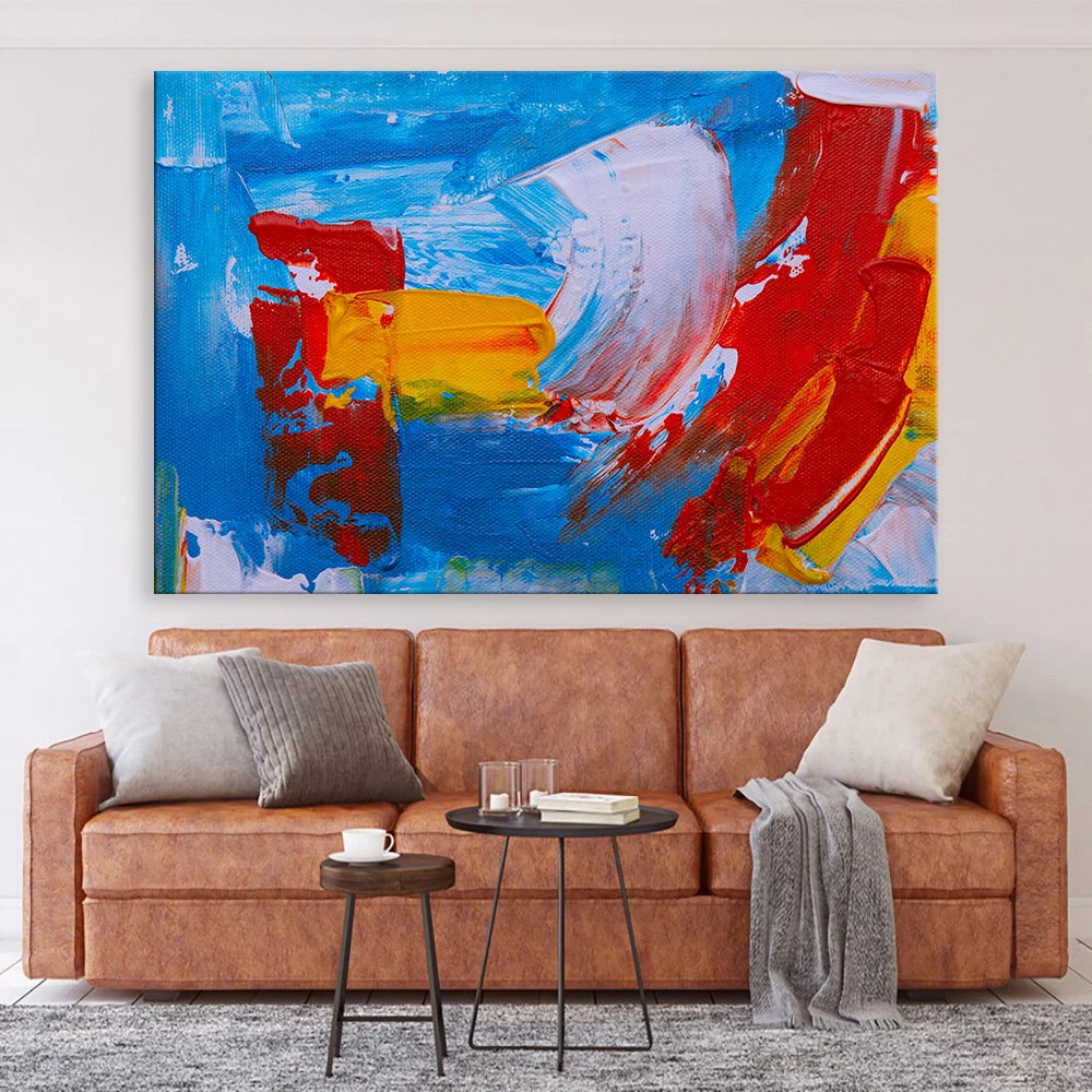 

Blue abstract Mix color Wall Art for Bedroom Artwork office Bathroom Wall Decor wall decorations for Living Room kitchen