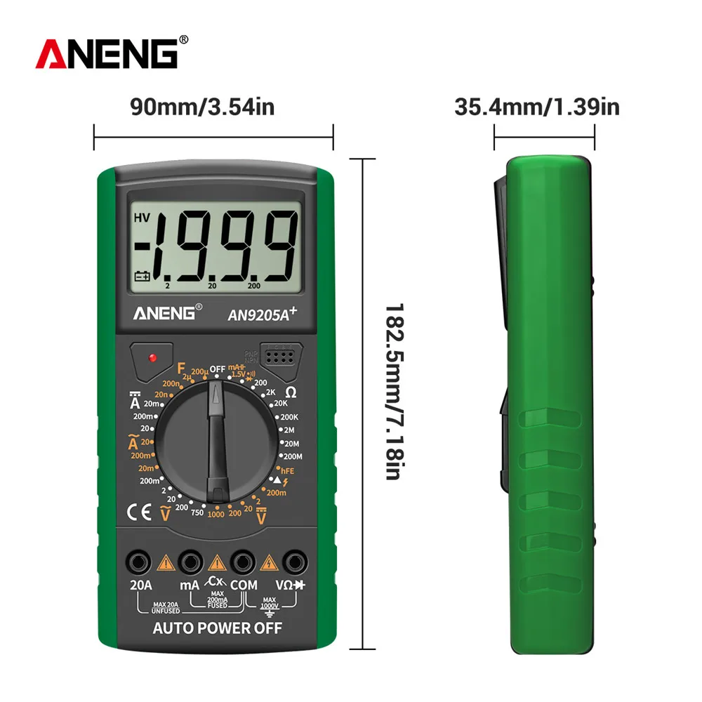Цифровой мультиметр ANENG DT9205A + профессиональный Электрический измеритель