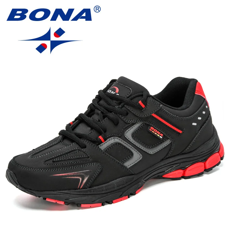 BONA-Zapatillas deportivas de cuero para hombre, zapatos de alta calidad para correr, a la moda, 2021