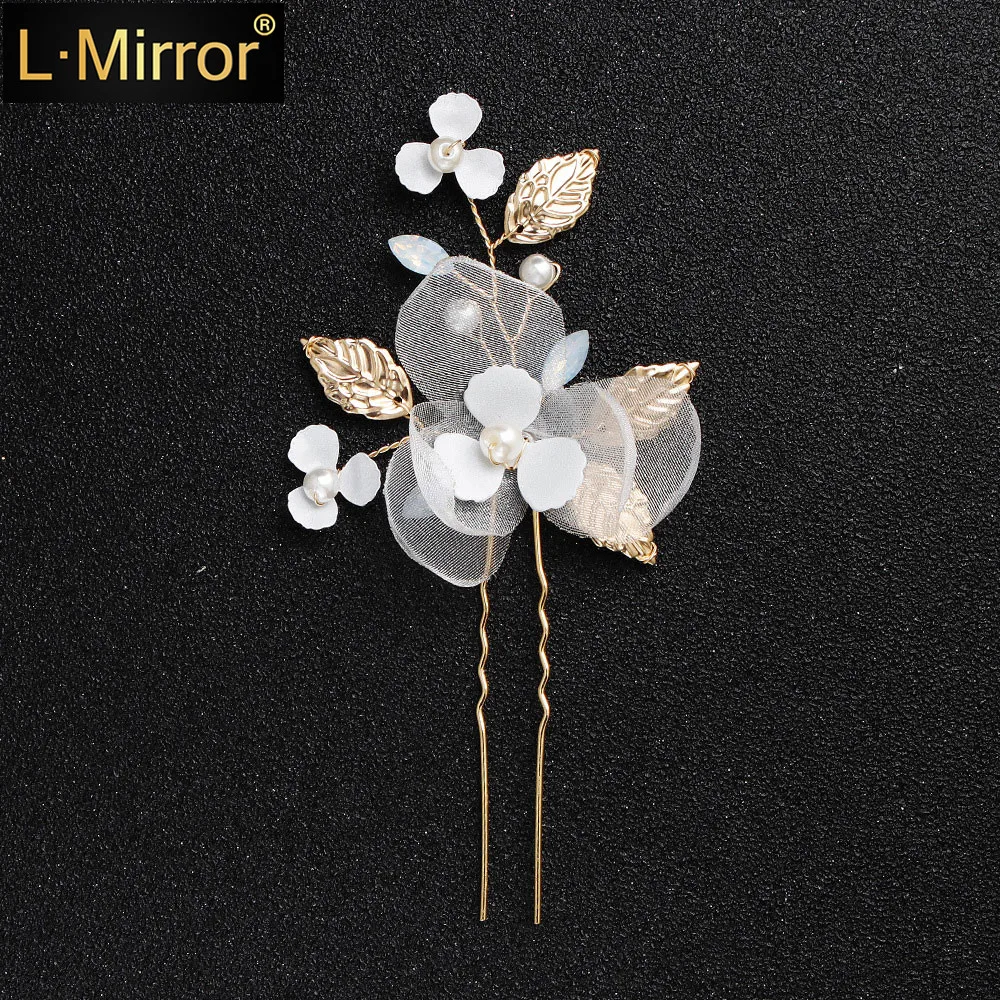 

L.Mirror 1Pcs Handmade Bridal Hair Pins Clips Crystals Rhinestone Women Wedding Party Decorative Jewelry Accessories Headwear