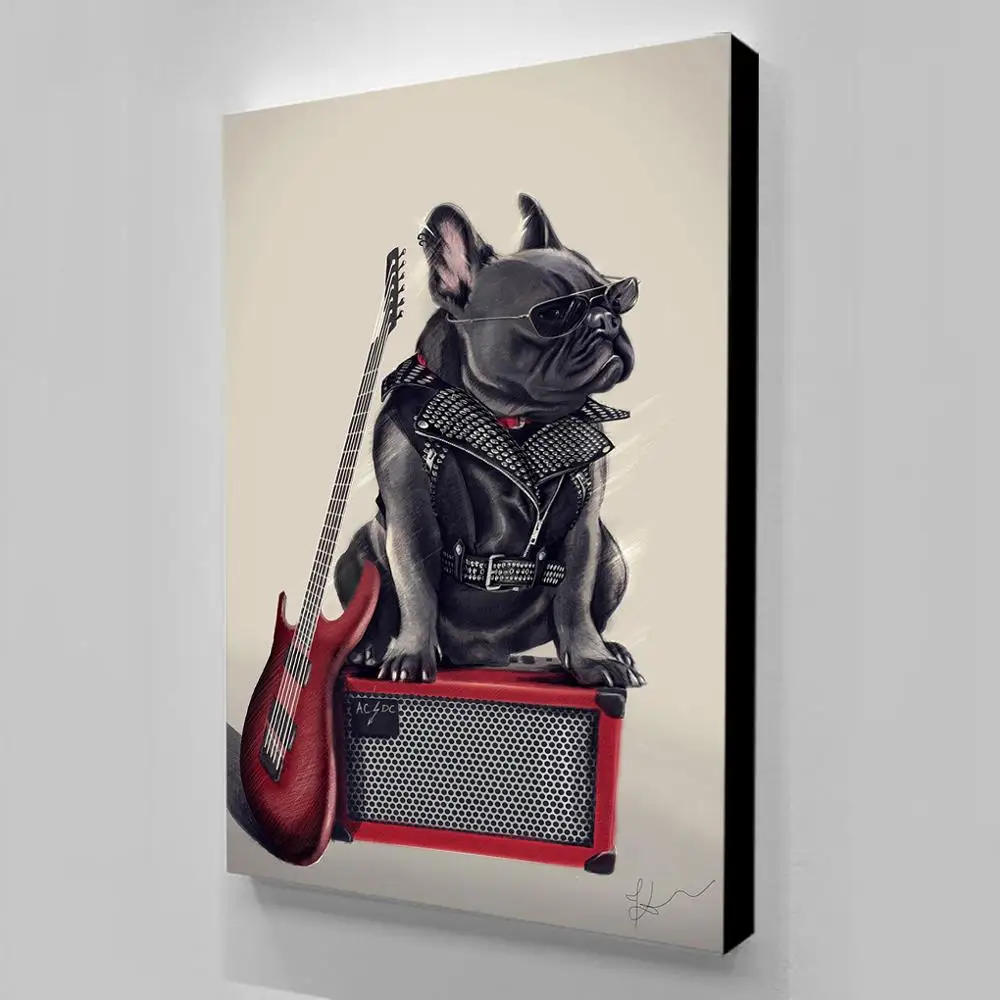 Настенные плакаты музыка крутая собака холст печатные декоративная картина на