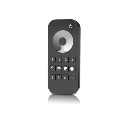 

1pcs RT6 2.4G RF Wireless Touch Wheel 4zone Remote Controller and 4pcs V1 5-36V 24V 1CH*8A CV Single Color Dimmer Push-Dim