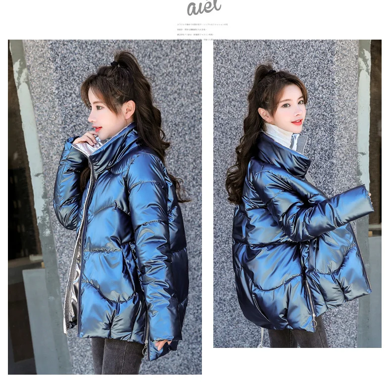 

Bright face down cotton padded clothes women's new winter 2020 Korean version short and thin cotton padded clothes net red