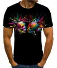 Мужская футболка с 3D-принтом черепа и ужасов, футболка в стиле панк-рок с круглым вырезом и коротким рукавом в стиле хип-хоп, одежда для лета, 2020