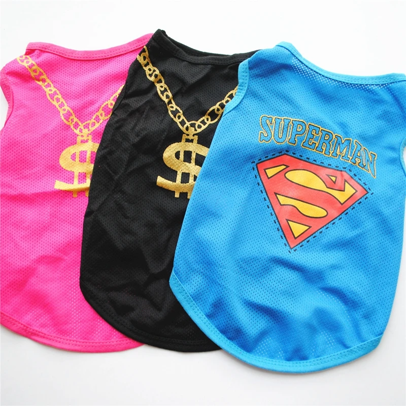 

100% Cotton Pet Clothes Cool Dog Costume for Dogs Small Dogs Spring & Summer Puppy Kitty Cat Vest Top T Shirt Puppy Clothing