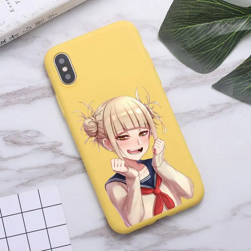 

Anime Himiko Toga My hero academia Phone Cases Candy Color for iPhone 6 7 8 11 12 s mini pro X XS XR MAX Plus