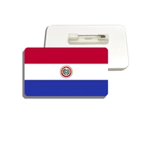 paraguay national flag brooch fashion lapel pin for women and men backpacks clothes patriotic decor acrylic badges