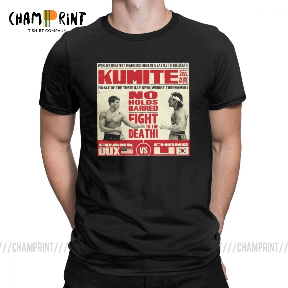 

Bloodsport Movie Poster Tee Shirt Jean Claude Van Damme T Shirt for Men 100% Cotton Creative T-Shirt Gift Idea Clothing