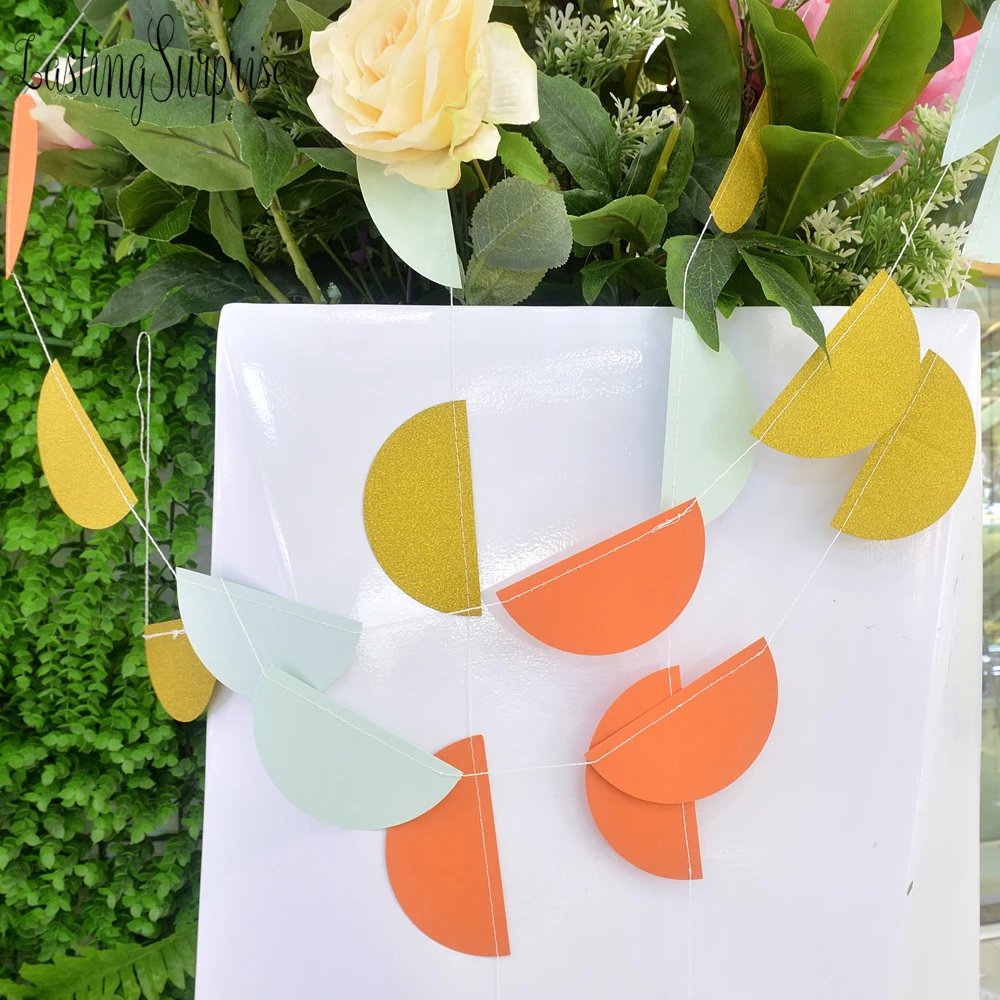 Бумага Гарланд 3 м гирлянда из блестящей бумаги круг полукруг подвесной Декор