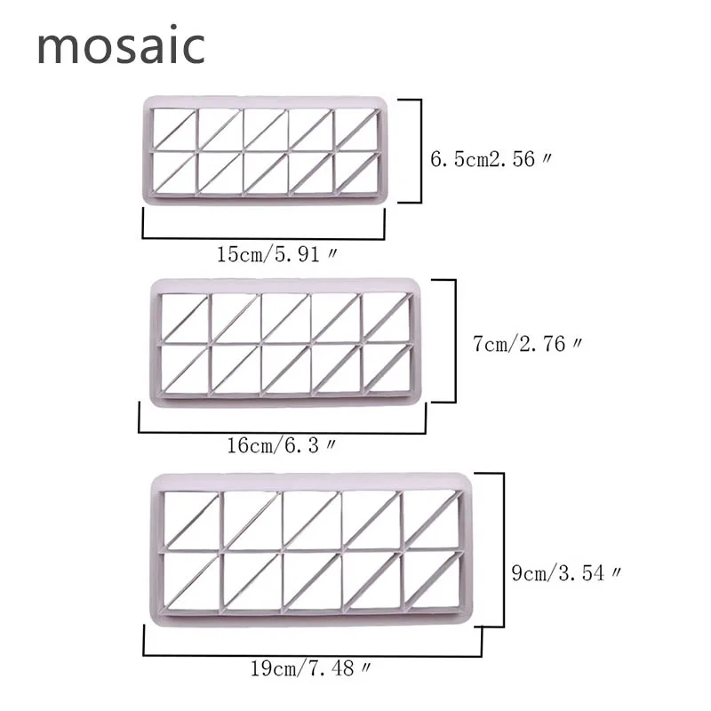 mosaic 3 шт Портативные бисквитные высечки пищевая выпечка аксессуары пластиковые Кухонные гаджеты для торта плесень инструменты для украшения торта - Цвет: mosaic