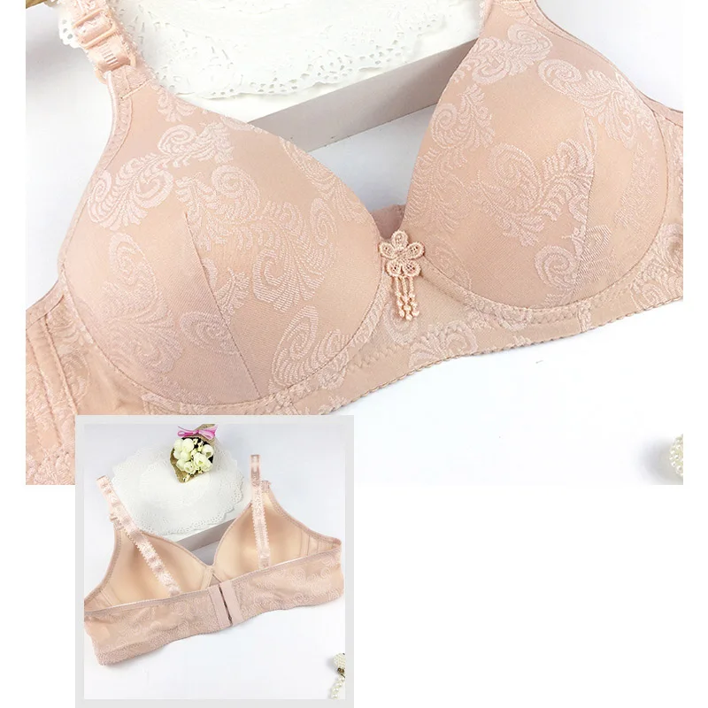 4 Women Soft Lingerie Plus Size Women Full Cup Wireless Bras Sexy Women Push Up Bra Wire Free solid 0448 - Цвет: 4