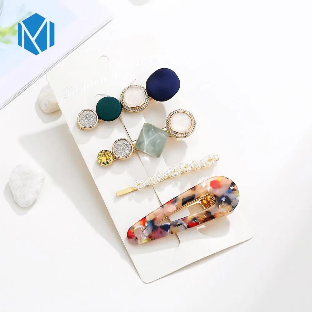 4pcs drop colorful M MISM INS Круглый корейский Кристалл Сплав заколки для волос Макарон цвет заколки BB шпильки Заколки для женщин обувь девочек аксессуары для волос - Цвет: 4pcs drop colorful