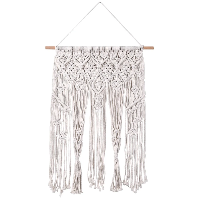 

Bohemian Handmade Weave Wall Hanging Tassel Shelf,Macrame Hanging Planter Basket Plant Rack Bag,Home Decor